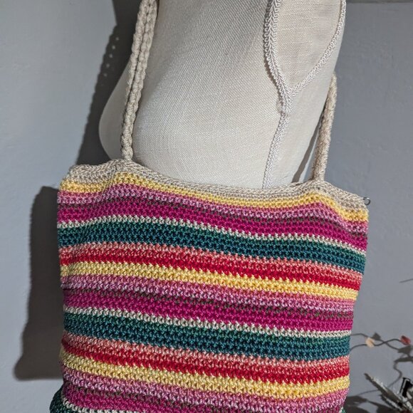 The Sak rainbow colored crochet boho Sak bag - Picture 3 of 15